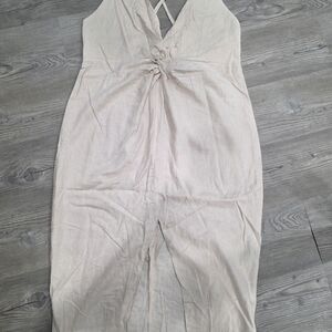 Neutral Chic Knotted Sleeveless Dress